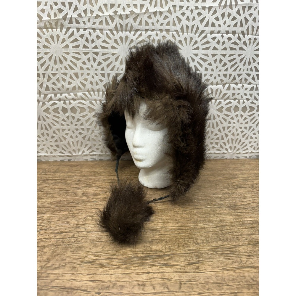 Vintage Real Fur Ushanka or Trapper Hat Fully Lined